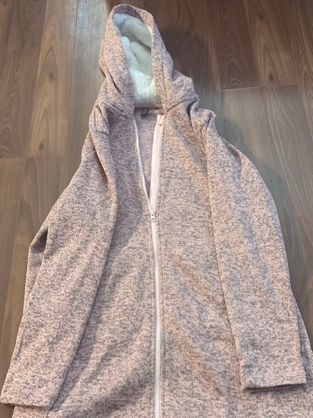 Joe Fresh Pink Heather Sherpa-Lined Zip Hoodie